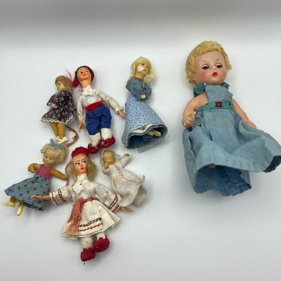 N/A Other - 7 Pc Vintage Doll Lot With Handmade Clothes & Unique Features